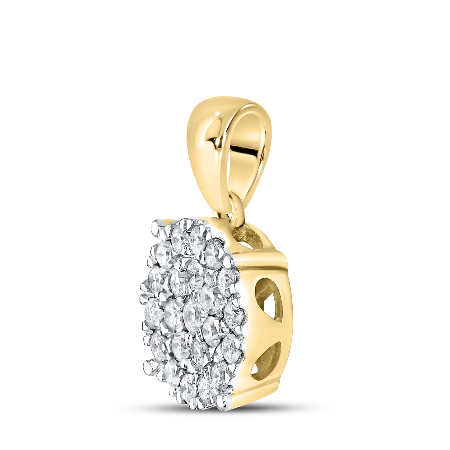 10kt Yellow Gold 0.50 CTW Diamond Pendant W/ 10kt Chain