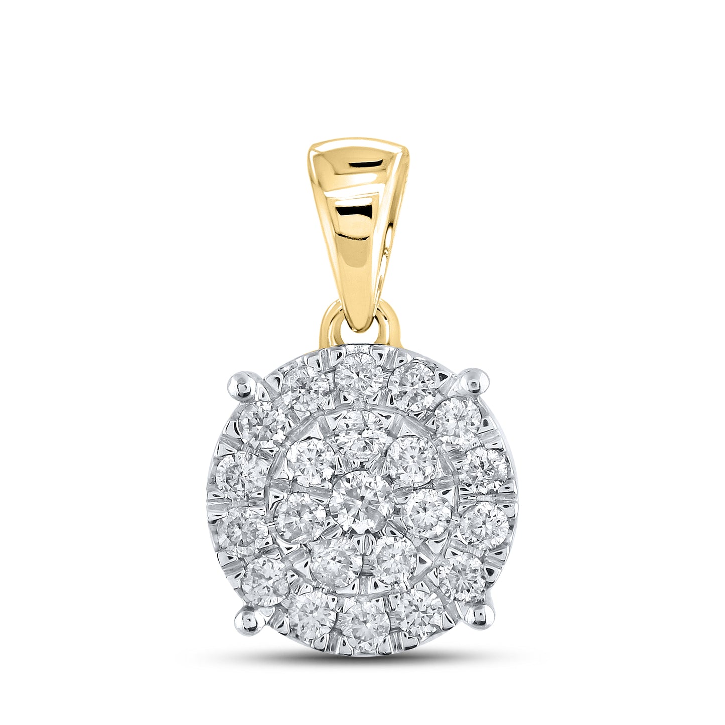 10kt Yellow Gold 0.50 CTW Diamond Pendant W/ 10kt Chain