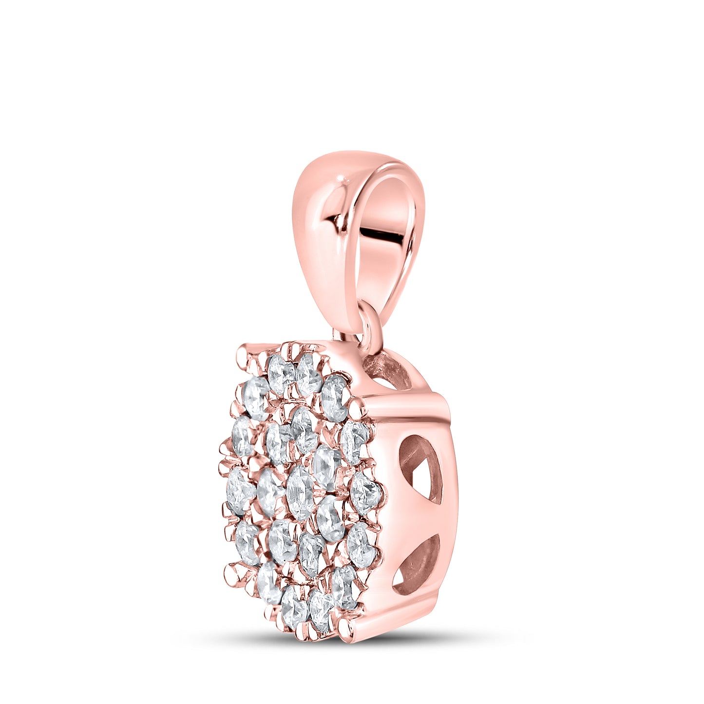 10kt Rose Gold 0.50 CTW Diamond Pendant W/ 10kt Chain