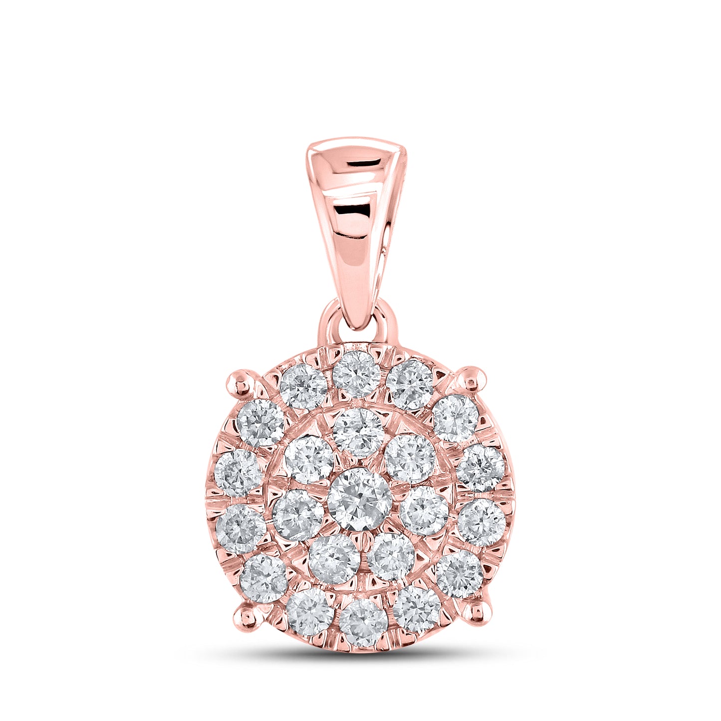 10kt Rose Gold 0.50 CTW Diamond Pendant W/ 10kt Chain