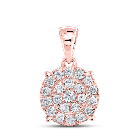 10kt Rose Gold 0.50 CTW Diamond Pendant W/ 10kt Chain