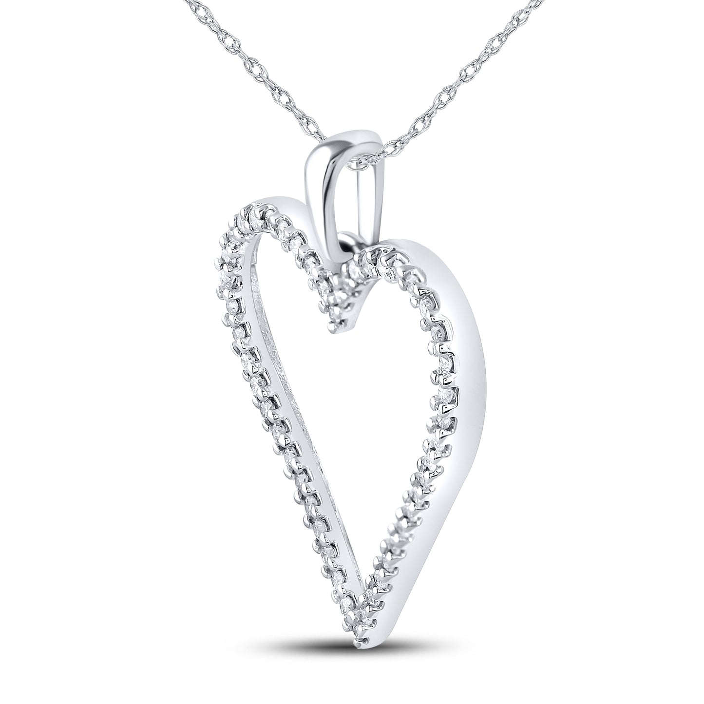 14kt White Gold 1/6 CTW Diamond Pendant With 10kt Chain