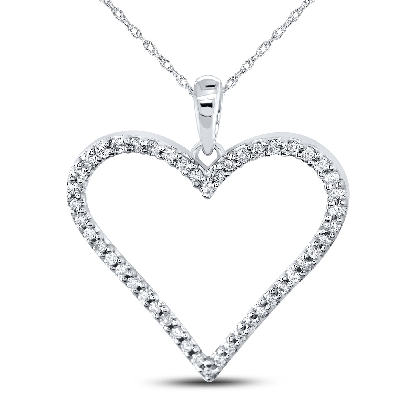 14kt White Gold 1/6 CTW Diamond Pendant With 10kt Chain
