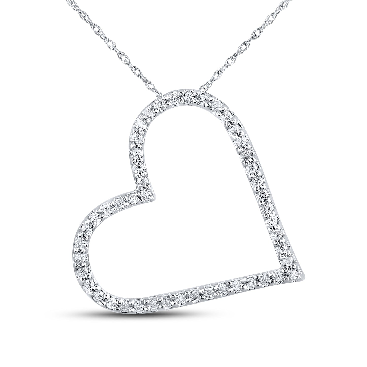 14kt White Gold 1/6 CTW Diamond Pendant With 10kt Chain