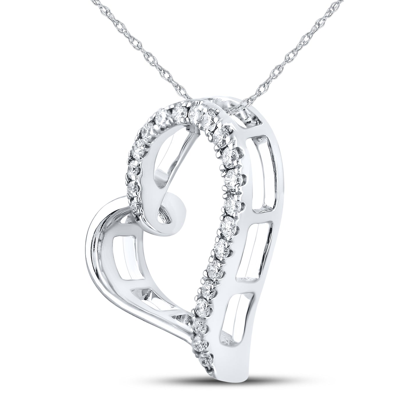 14kt White Gold 0.10 CTW Diamond Pendant