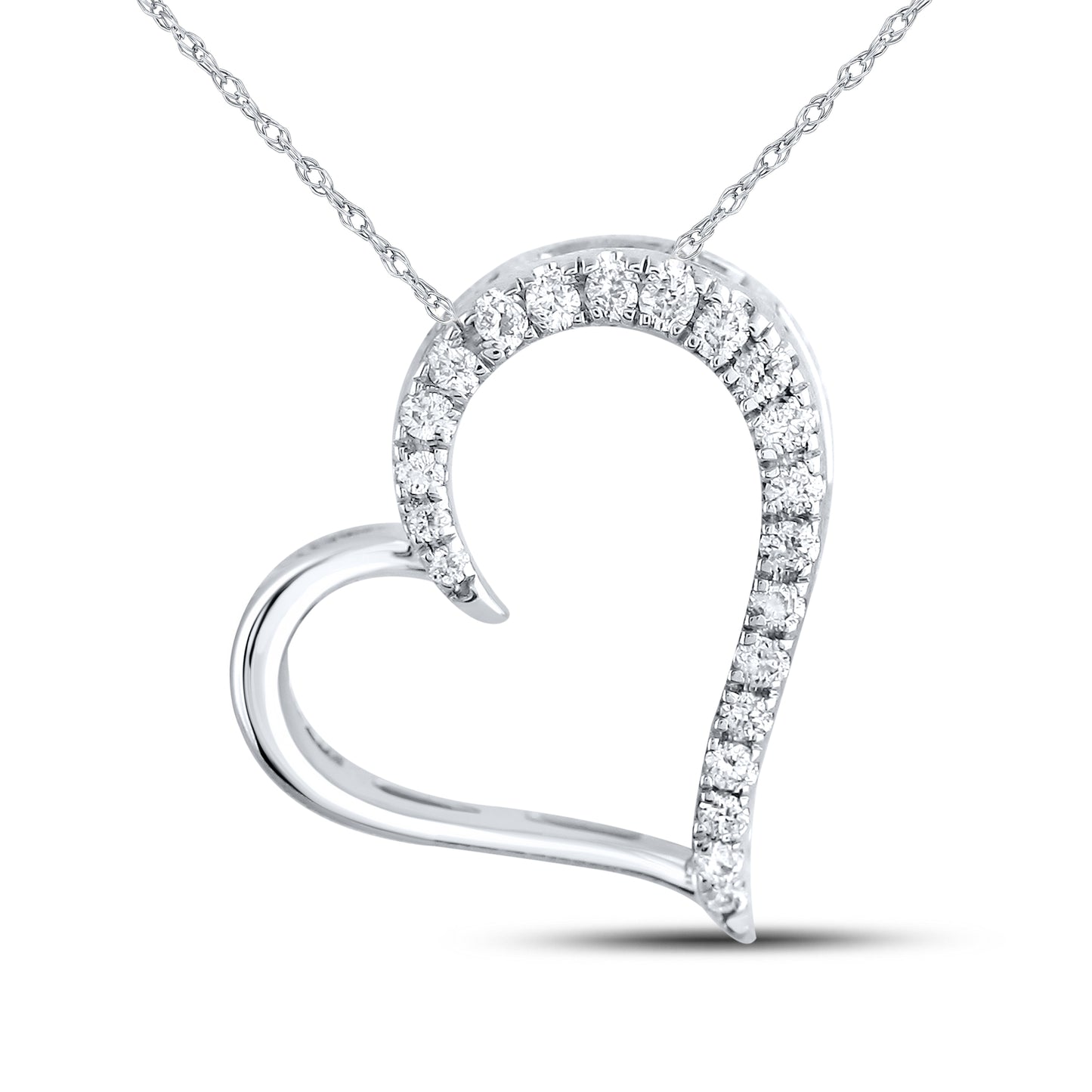 14kt White Gold 0.10 CTW Diamond Pendant