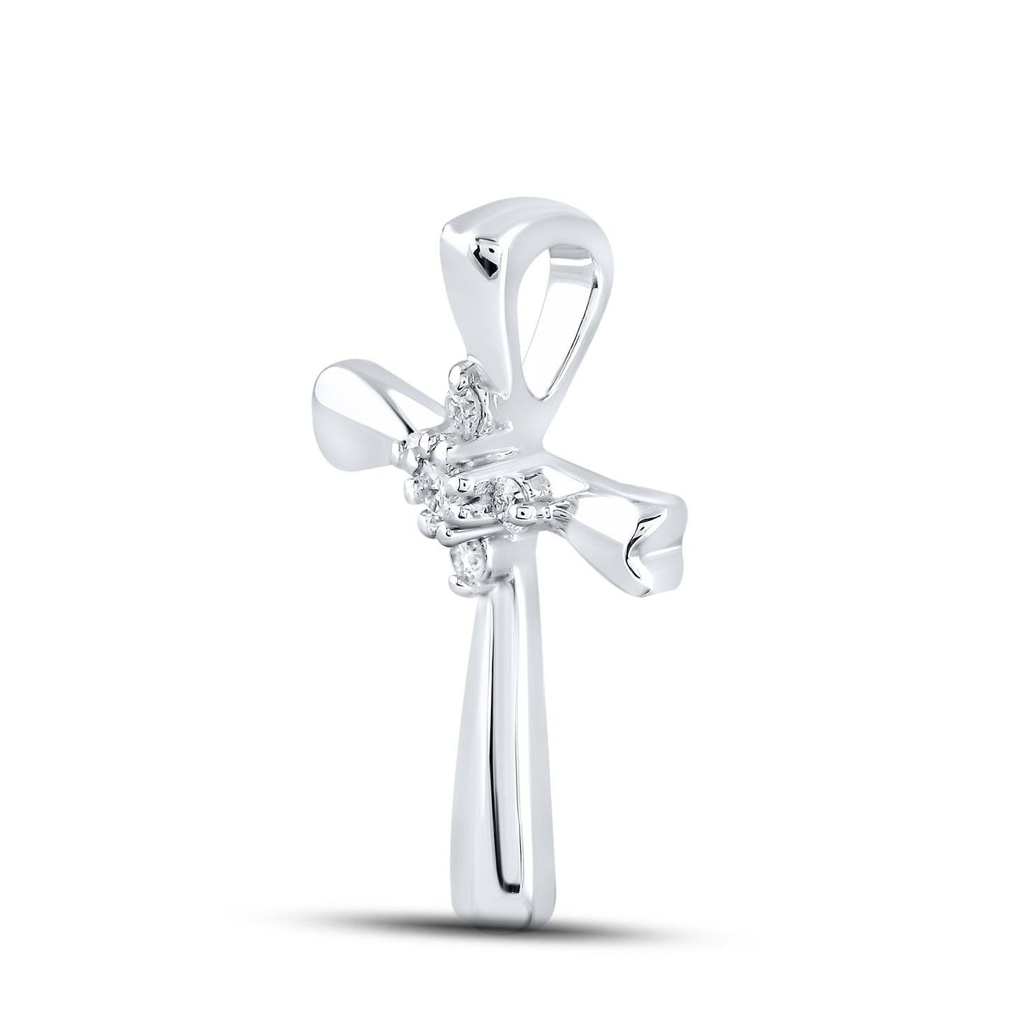 14kt White Gold 0.10 CTW Diamond Pendant With 14kt Chain