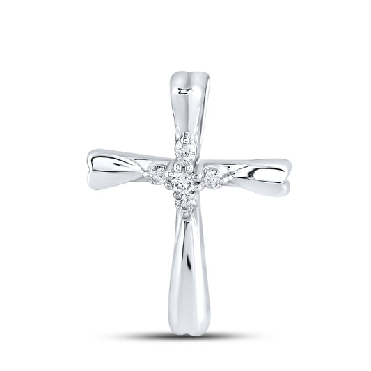 14kt White Gold 0.10 CTW Diamond Pendant With 14kt Chain
