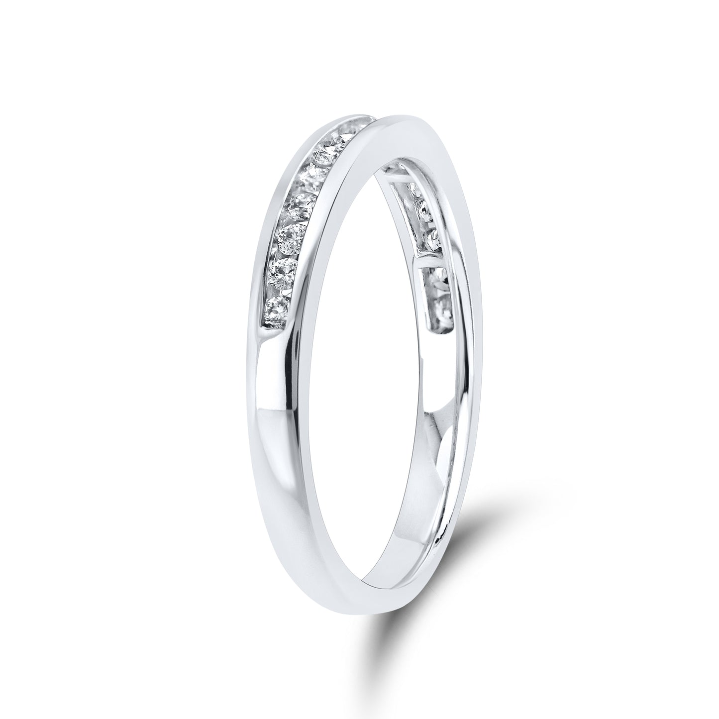 10kt White Gold  1/4 CTW Natural Diamond Band