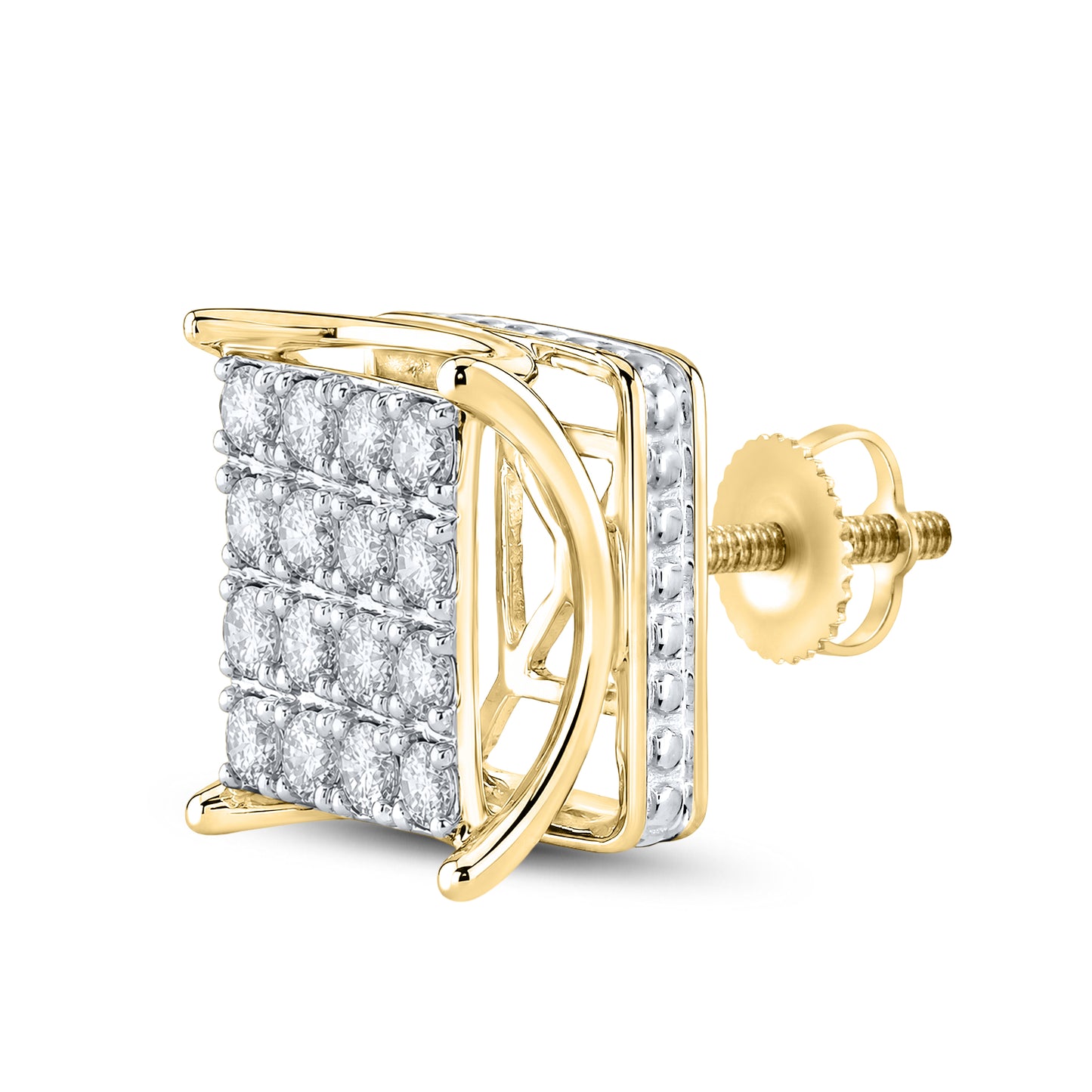 10kt Yellow Gold 1 CTW Natural Diamond Earrings