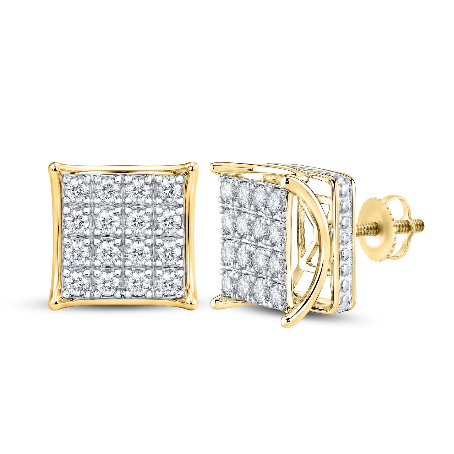 10kt Yellow Gold 1 CTW Natural Diamond Earrings