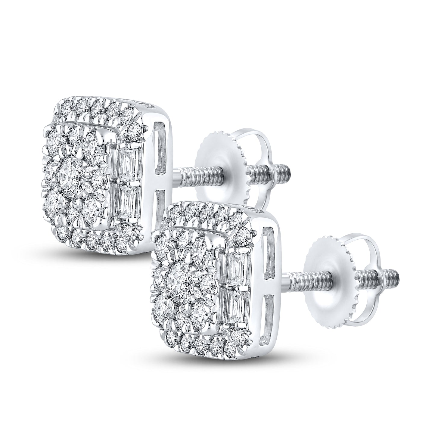 10kt White Gold 0.50 CTW Natural Diamond Earrings