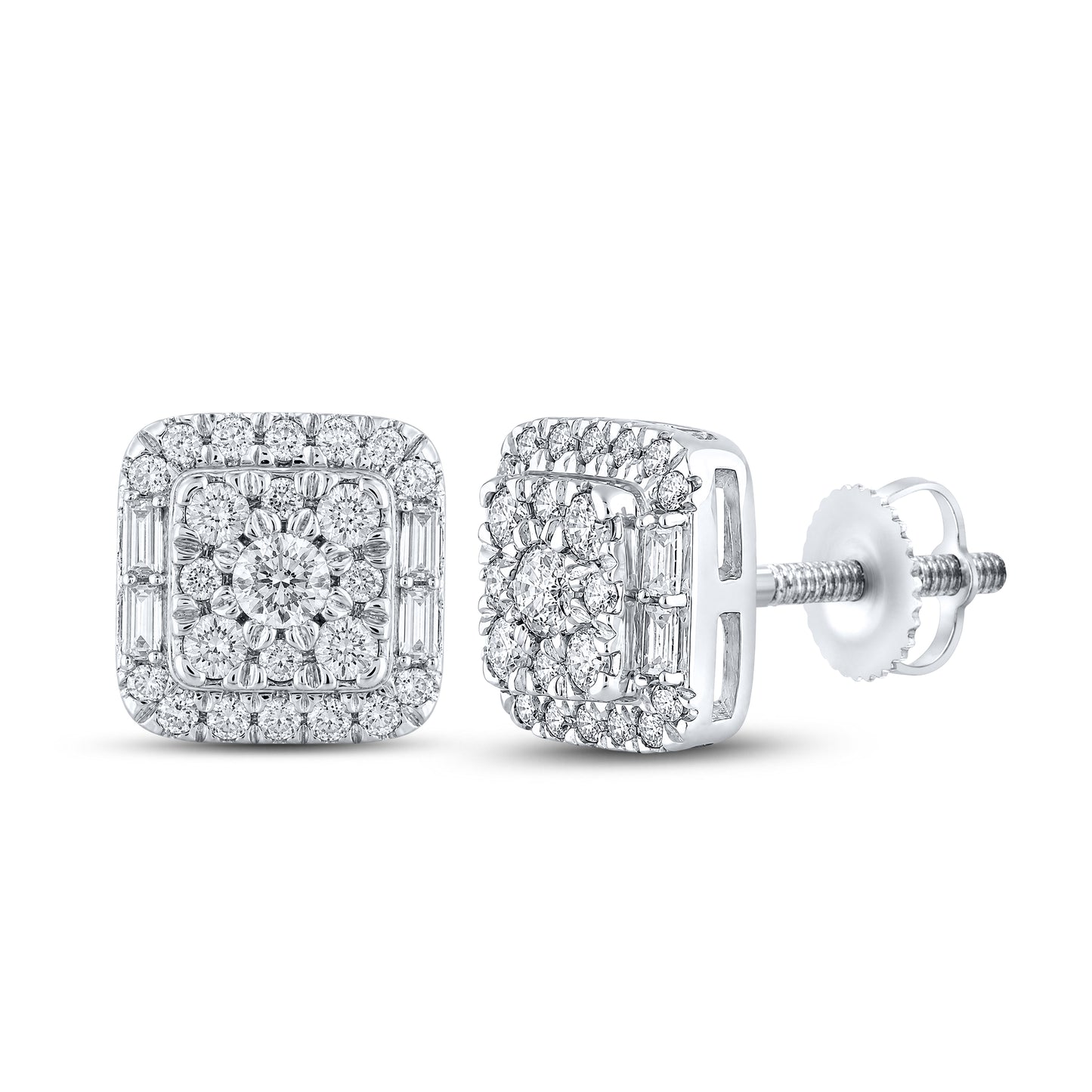 10kt White Gold 0.50 CTW Natural Diamond Earrings