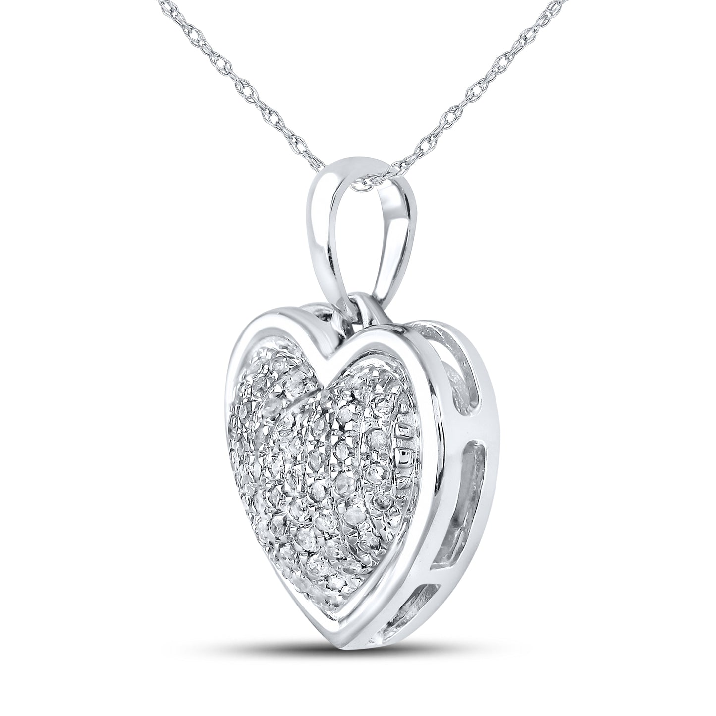 10kt White Gold 0.15 CTW Diamond Pendant With 10kt Chain