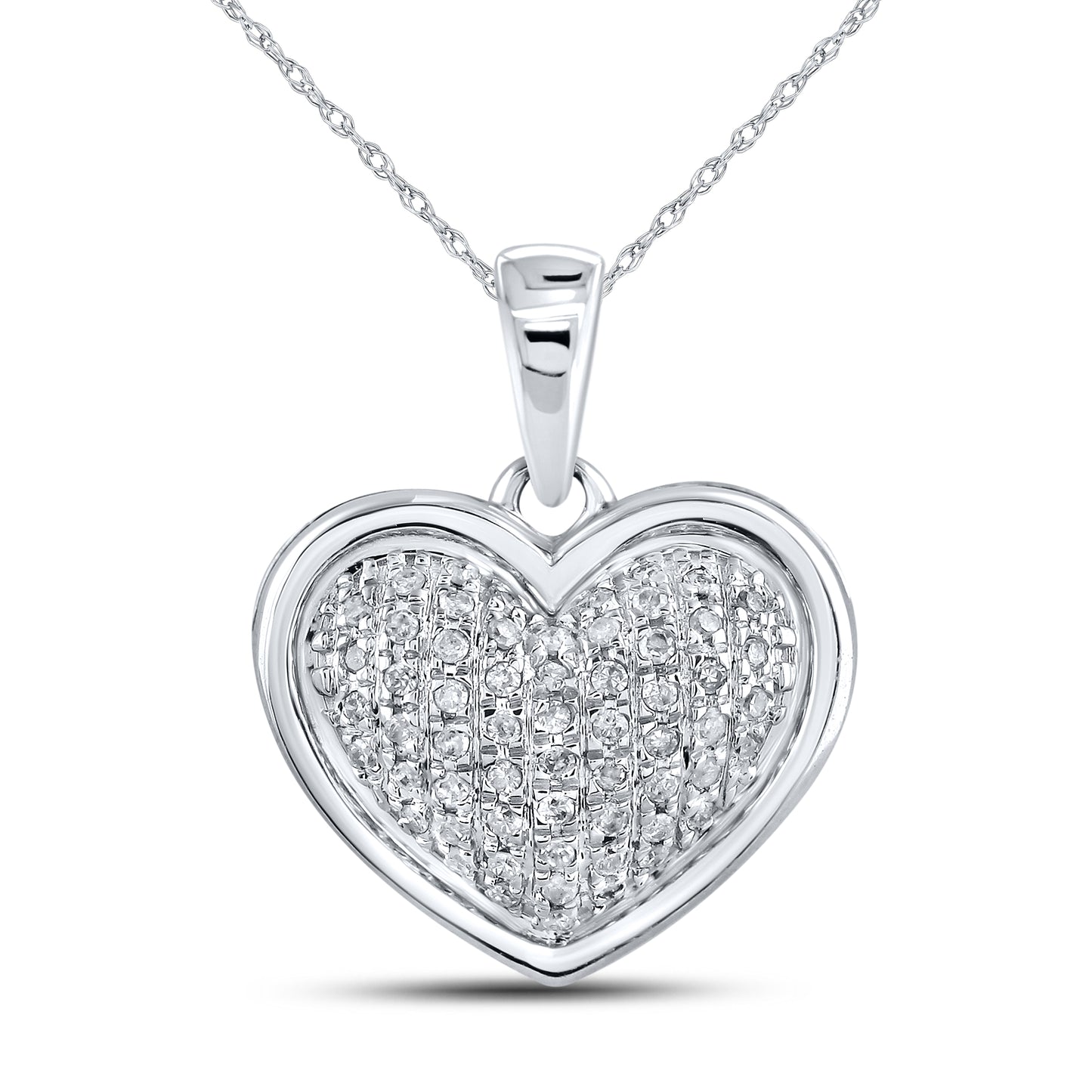 10kt White Gold 0.15 CTW Diamond Pendant With 10kt Chain