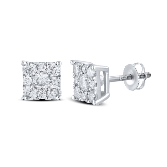 10kt White Gold 0.50 CTW Natural Diamond Earrings
