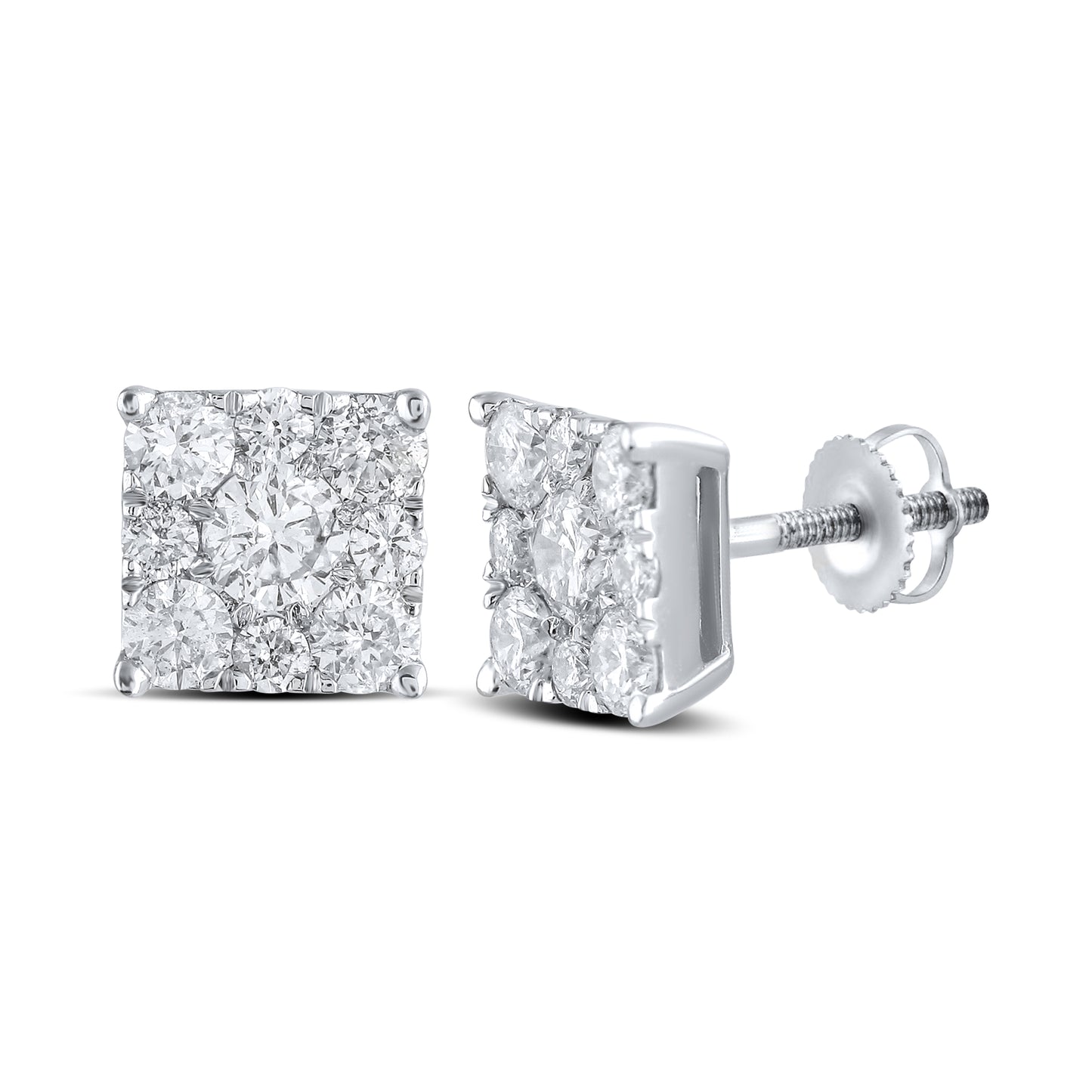 10kt White Gold 1 CTW Diamond Earrings
