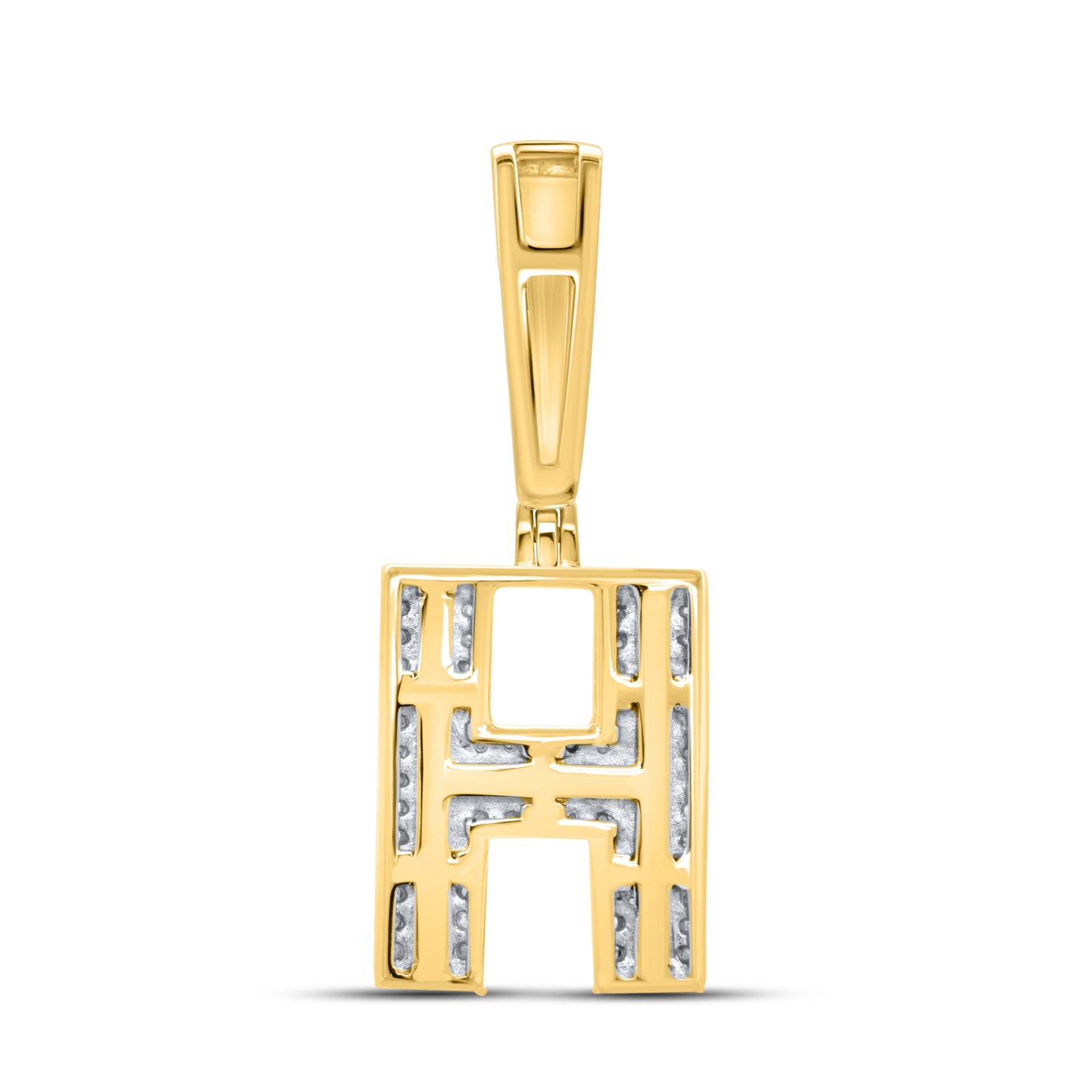 10kt yellow gold 0.45ctw Diamond Initial H Charm