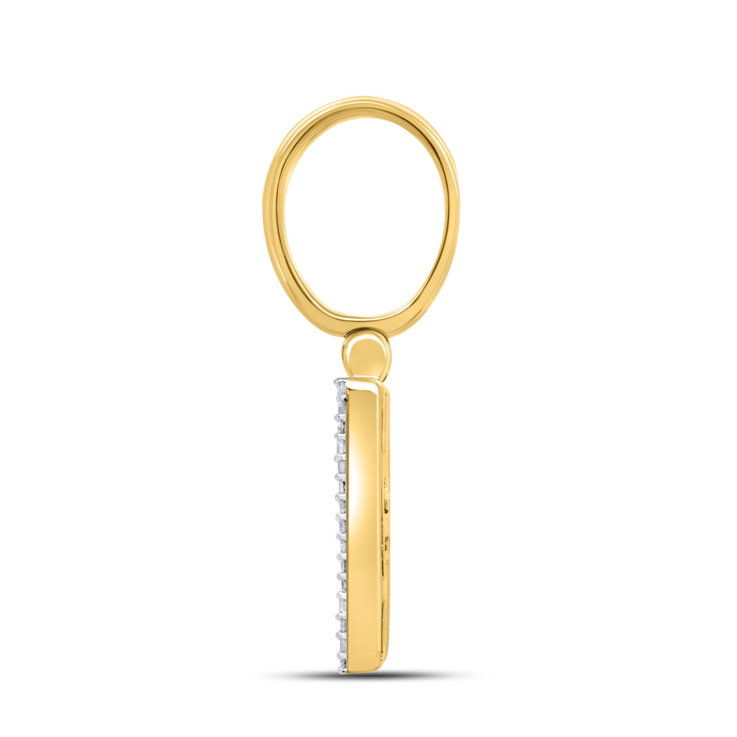 10kt yellow gold 0.45ctw Diamond Initial H Charm