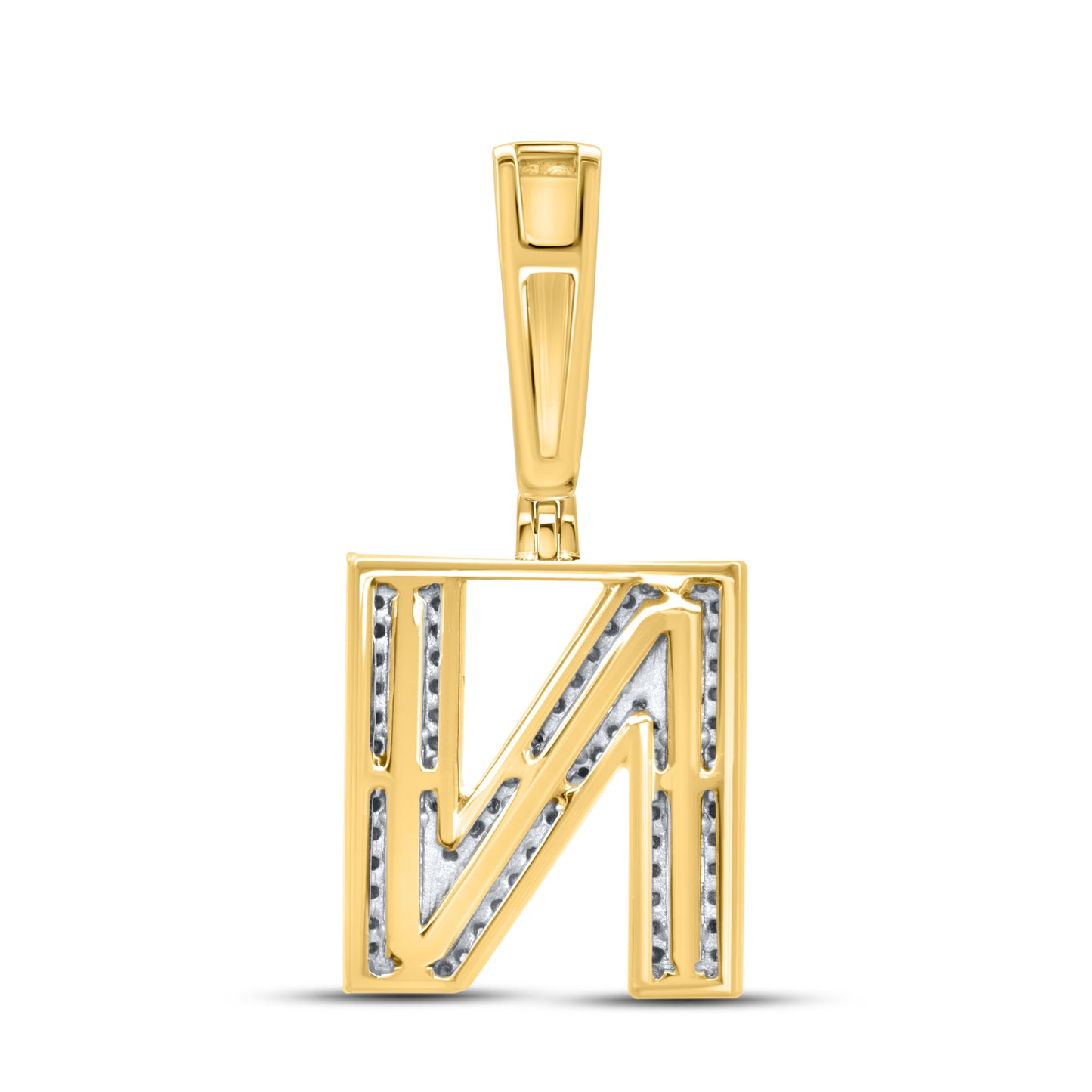 10kt yellow gold 0.52ctw Diamond Initial Charm N