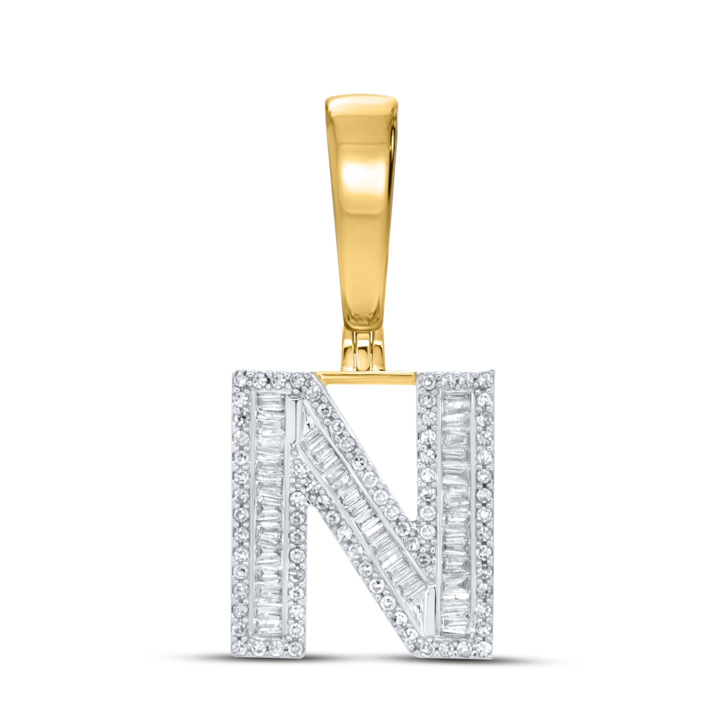 10kt yellow gold 0.52ctw Diamond Initial Charm N