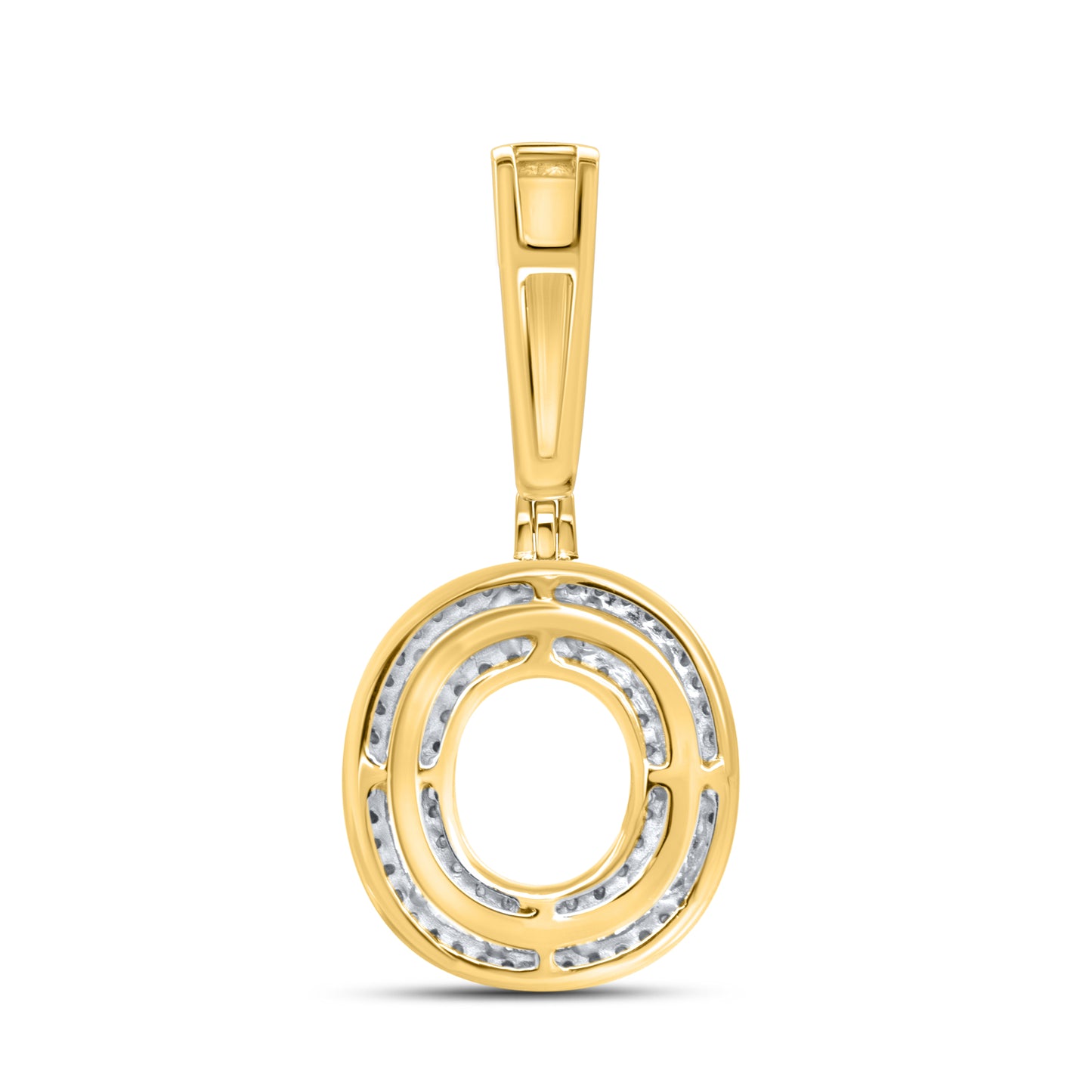 10kt yellow gold 0.45ctw Diamond Initial Charm O