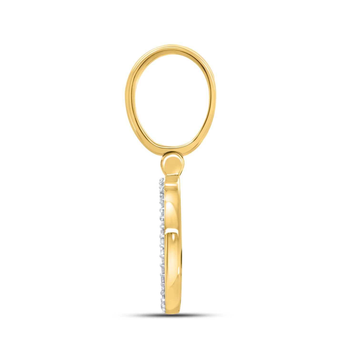 10kt yellow gold 0.45ctw Diamond Initial Charm O