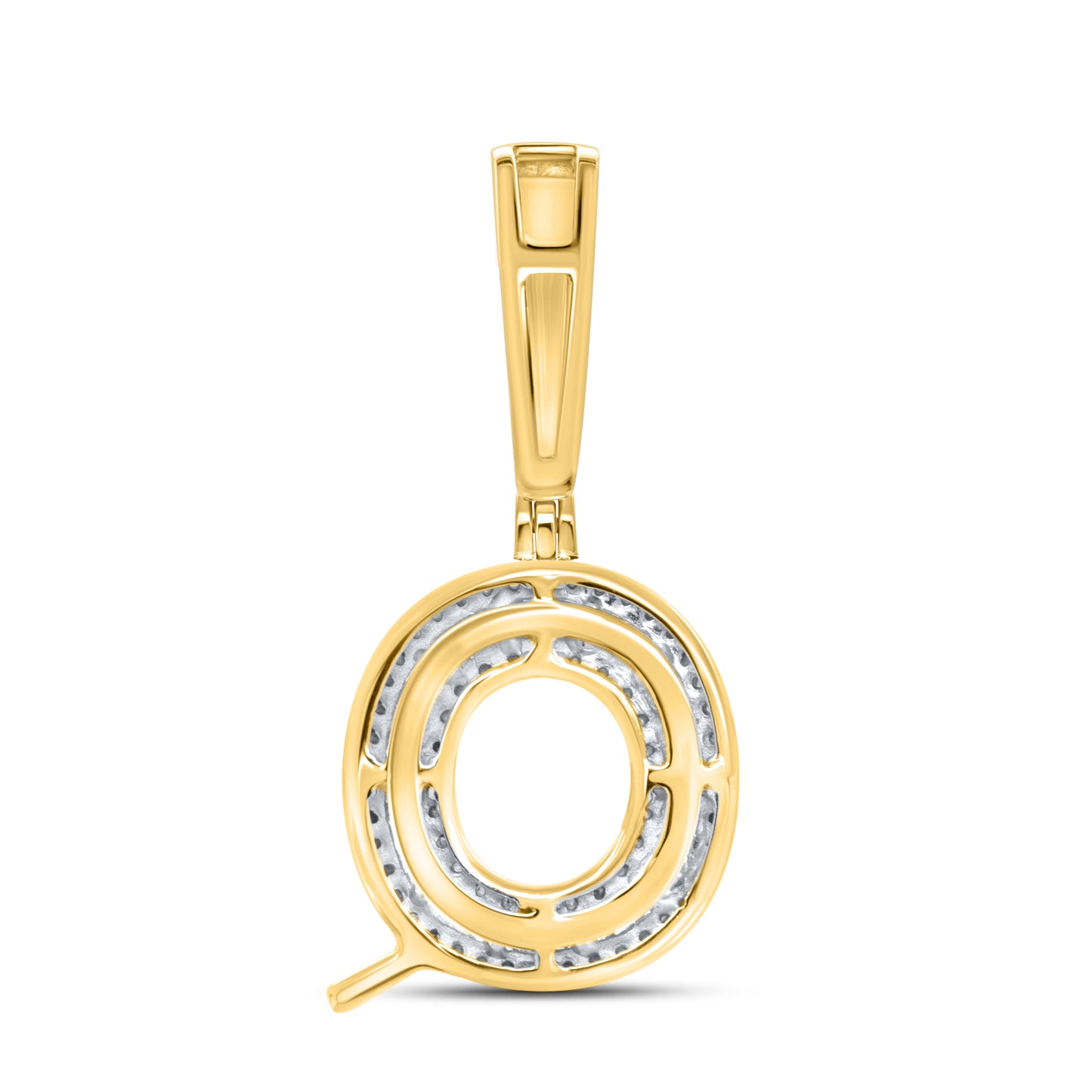 10kt yellow gold 0.46ctw Diamond Initial Charm Q