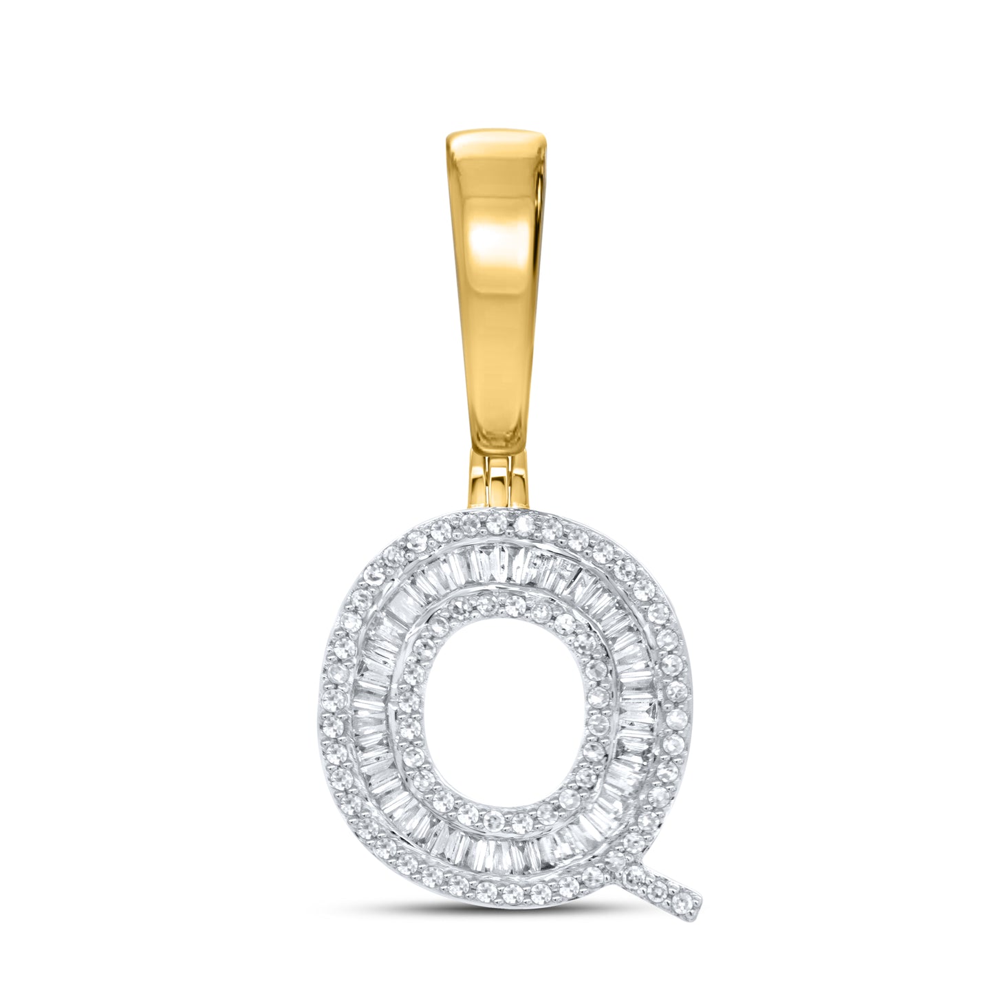 10kt yellow gold 0.46ctw Diamond Initial Charm Q