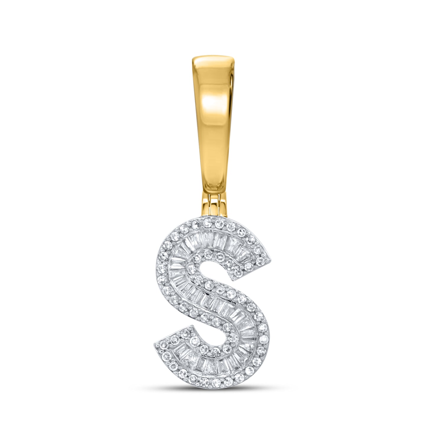 10kt Yellow Gold 0.40 CTW Diamond Initial S Charm