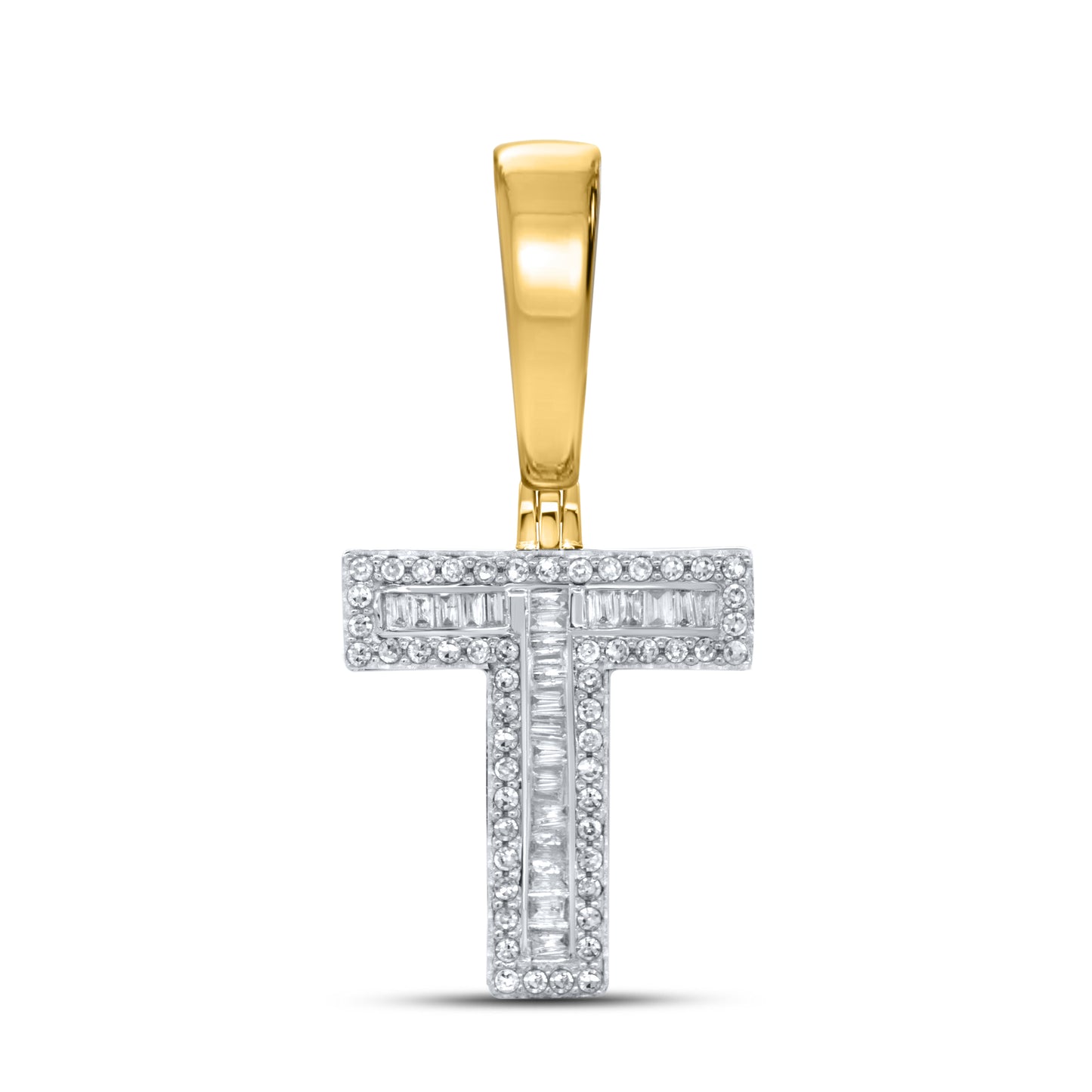 10kt Yellow Gold 0.34 CTW Diamond Initial T charm