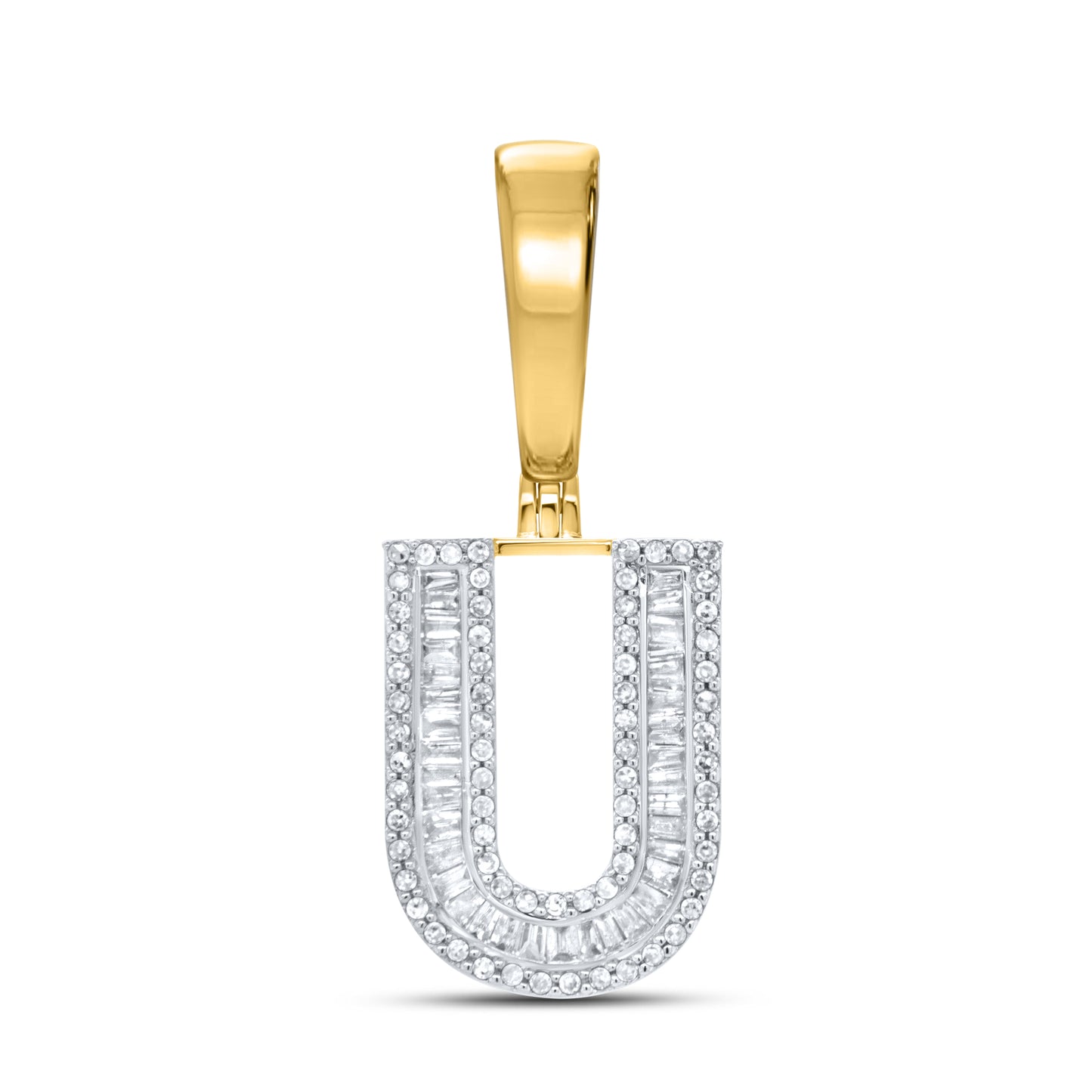 10kt yellow gold 0.46ctw Diamond Initial Charm U