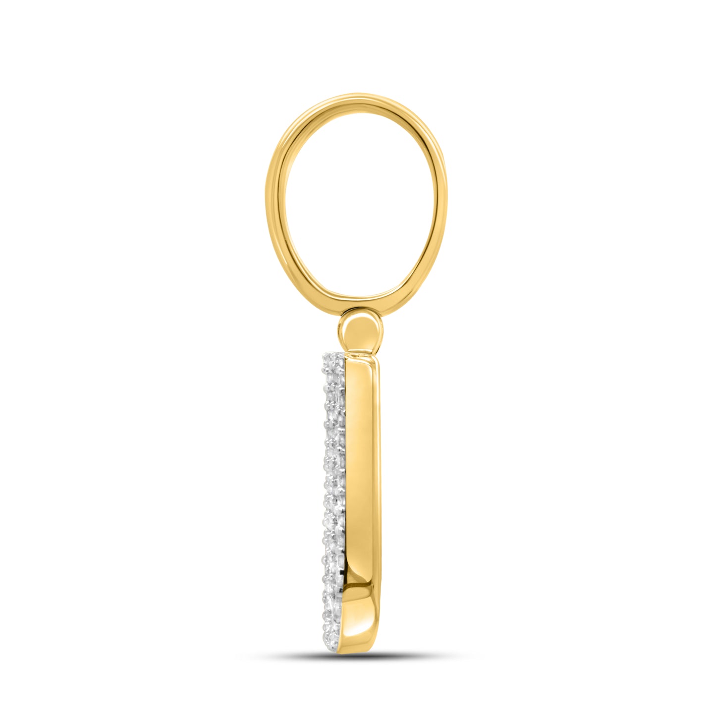 10kt yellow gold 0.46ctw Diamond Initial Charm U