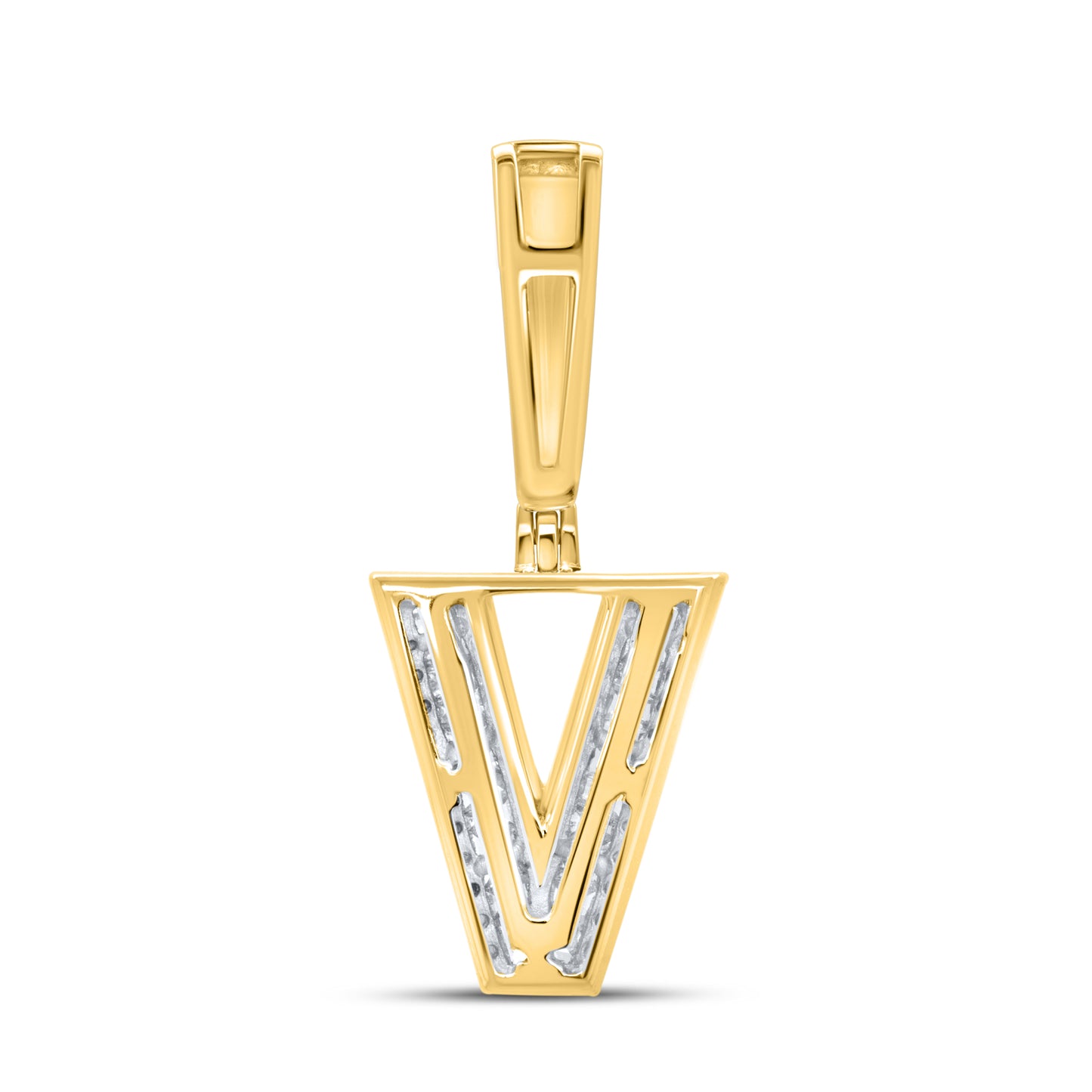 10kt yellow gold 0.33ctw Diamond Initial Charm V