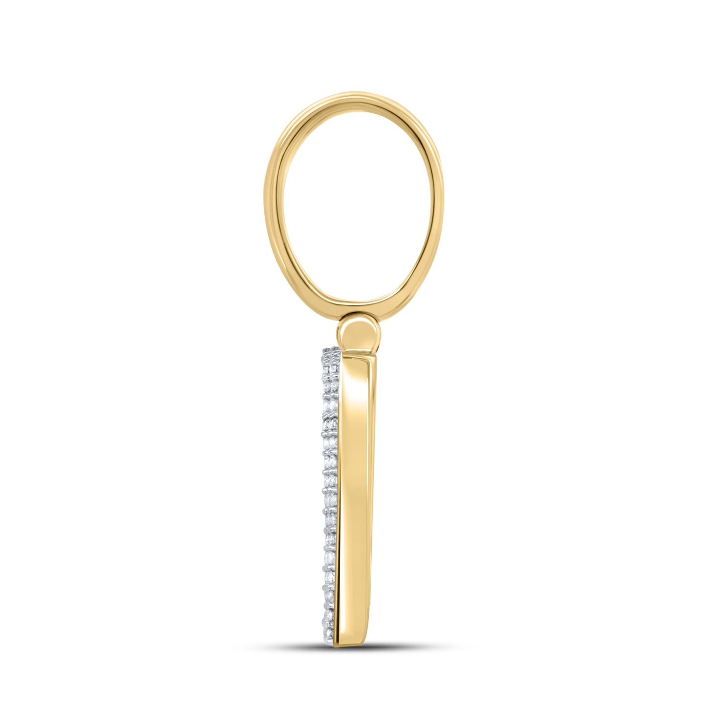 10kt yellow gold 0.33ctw Diamond Initial Charm V