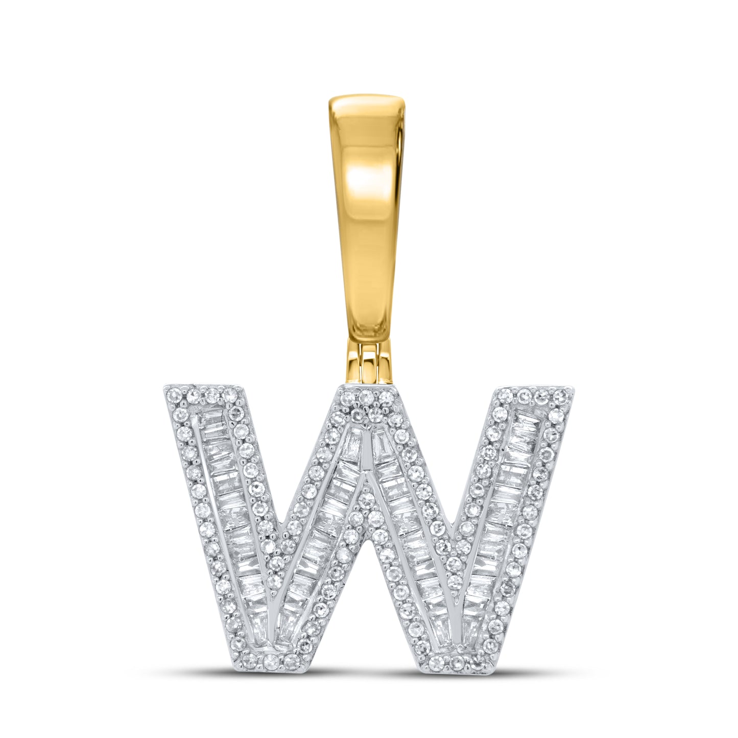 10kt yellow gold 0.62ctw Diamond Initial Charm W