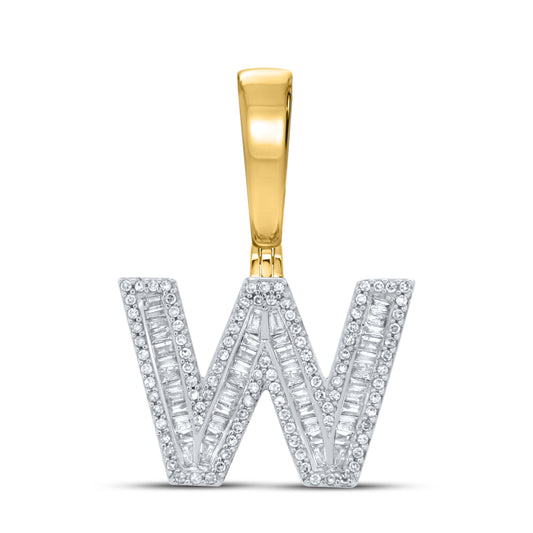 10kt yellow gold 0.62ctw Diamond Initial Charm W