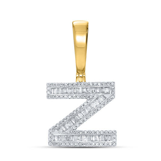10kt yellow gold 0.60ctw Diamond Initial Charm Z