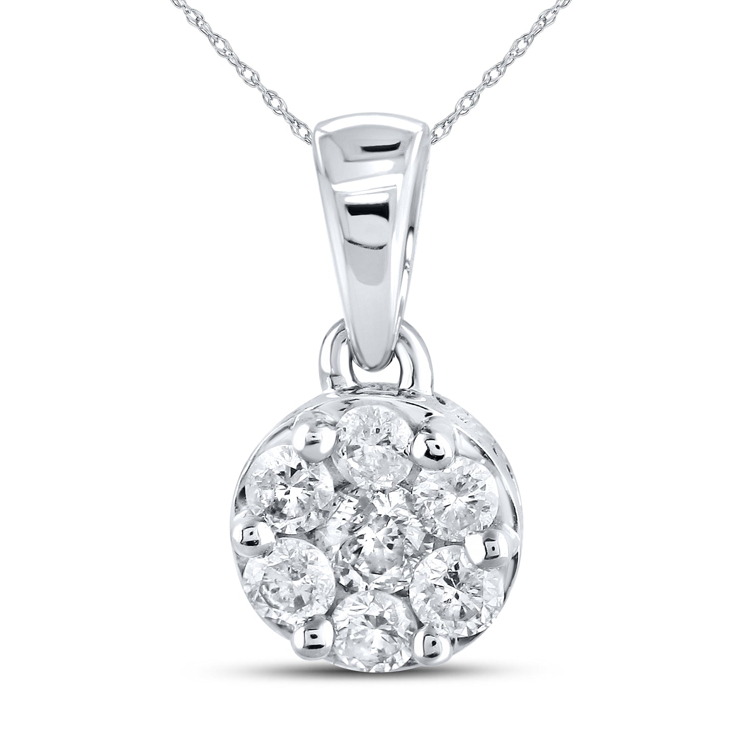 10kt White Gold 0.51 CTW Diamond Diamond Pendant