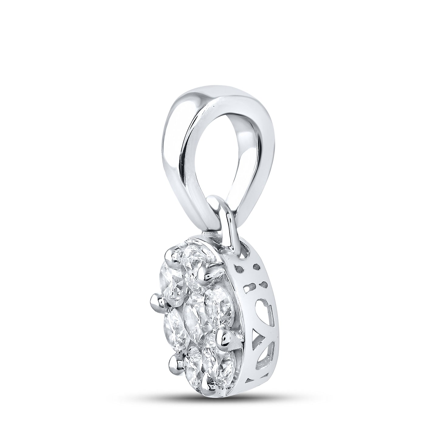 10kt White Gold 0.77 CTW Diamond Pendant With 10kt Chain