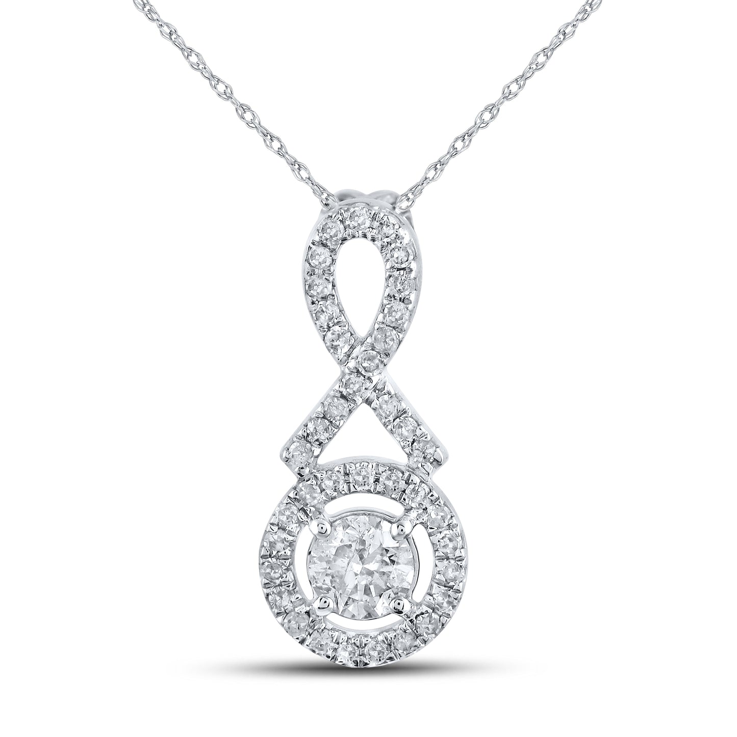 10kt White Gold 0.40 CTW Diamond Pendant