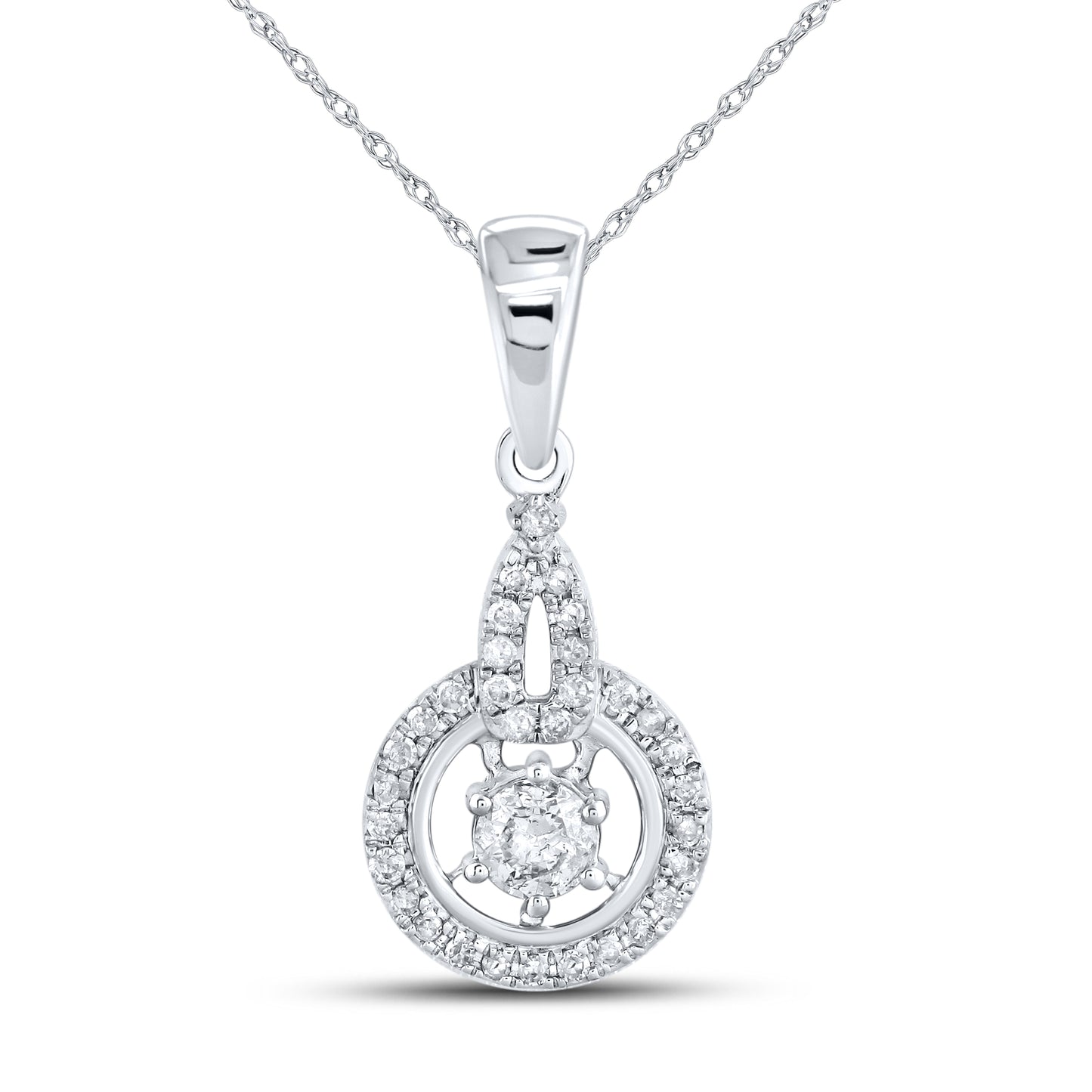 10kt White Gold 0.45 CTW Diamond Pendant