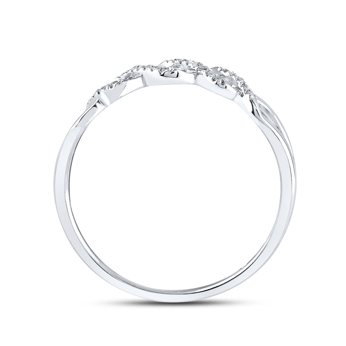 14kt White Gold 0.06 CTW Natural Diamond Band