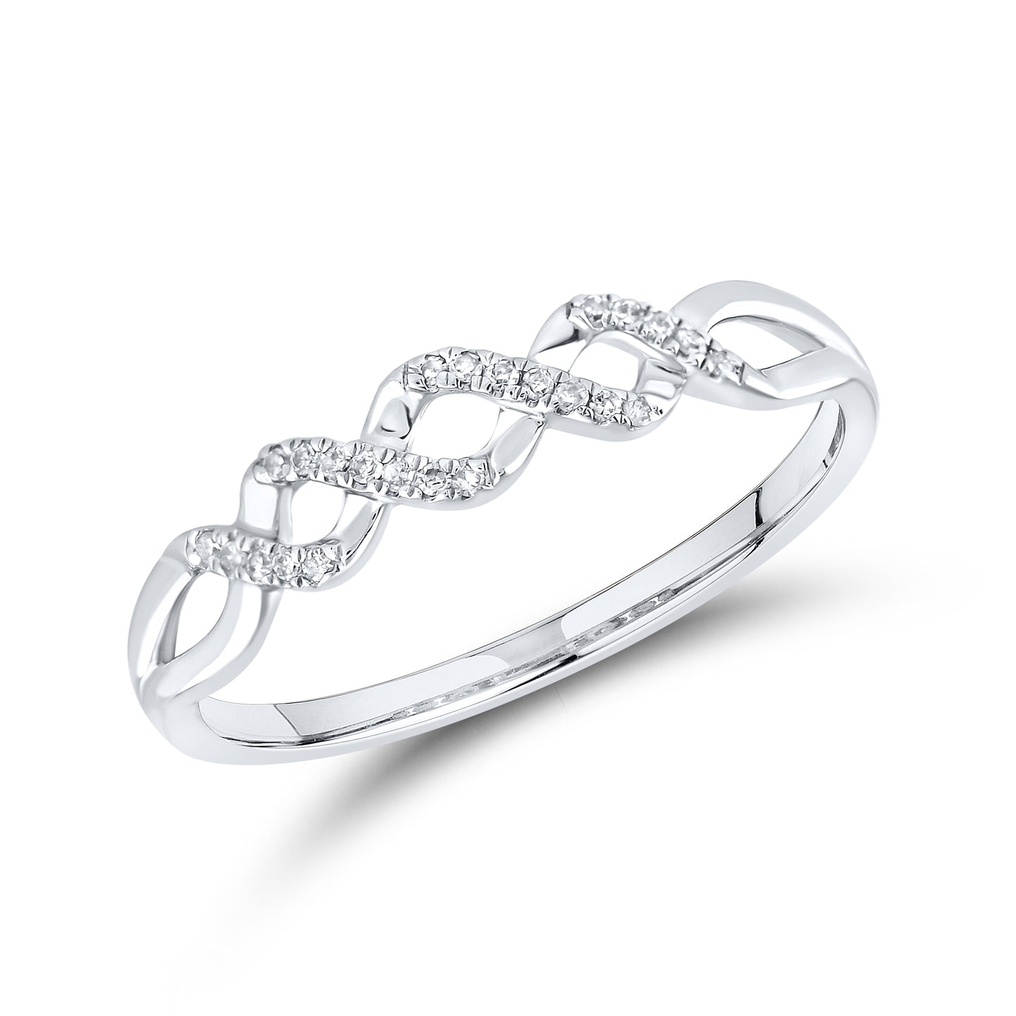 14kt White Gold 0.06 CTW Natural Diamond Band