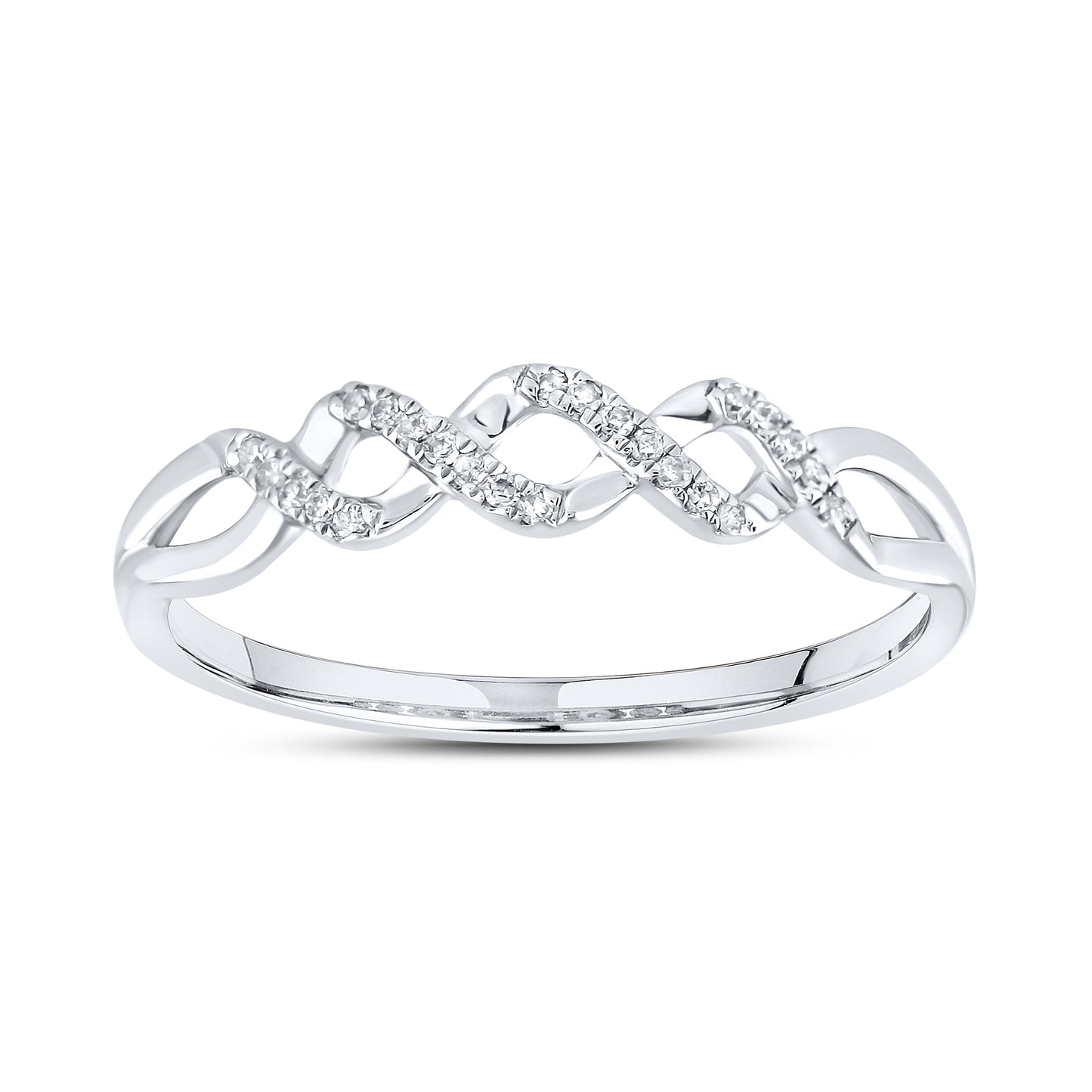14kt White Gold 0.06 CTW Natural Diamond Band