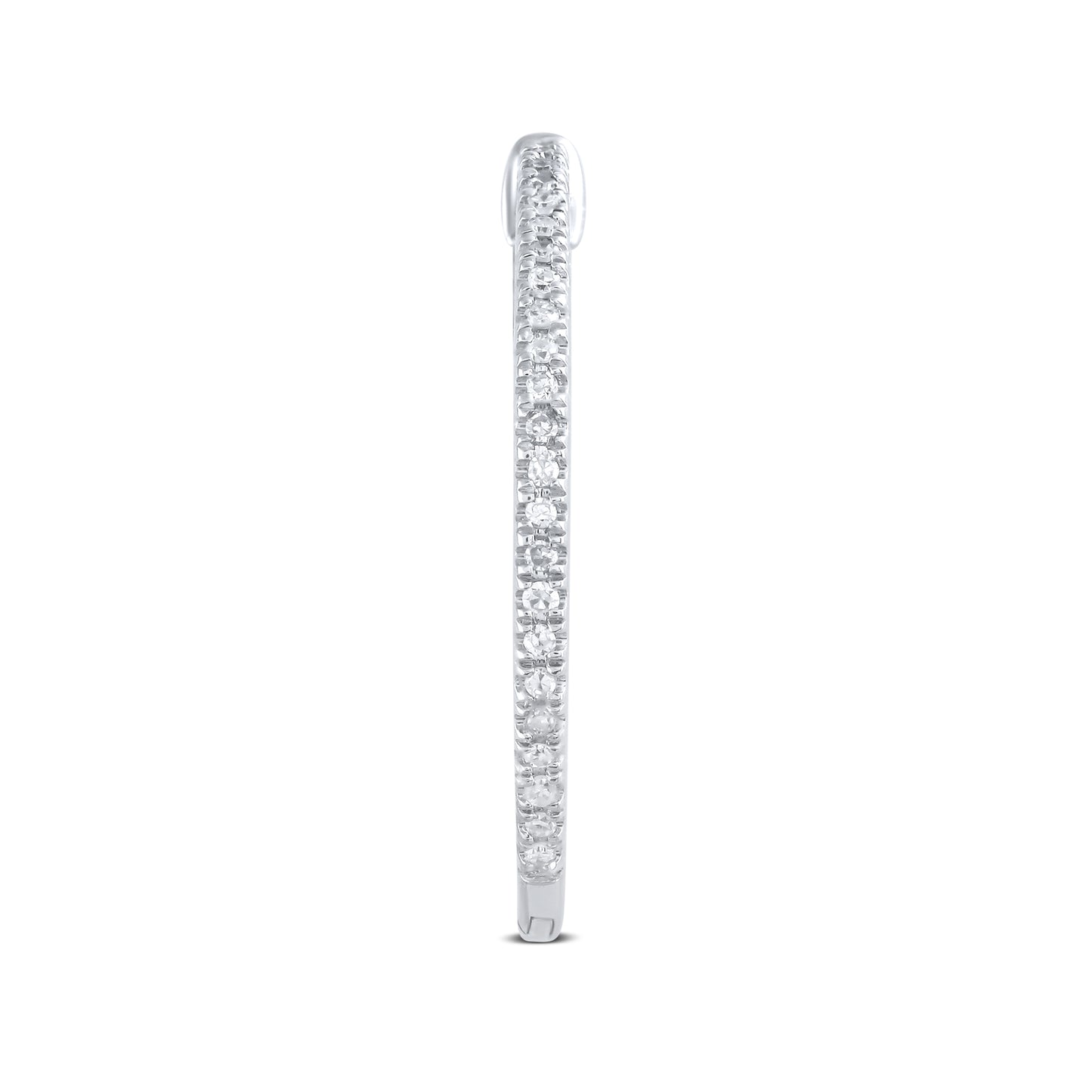 10kt white gold 0.25ctw Diamond Hoops Earrings