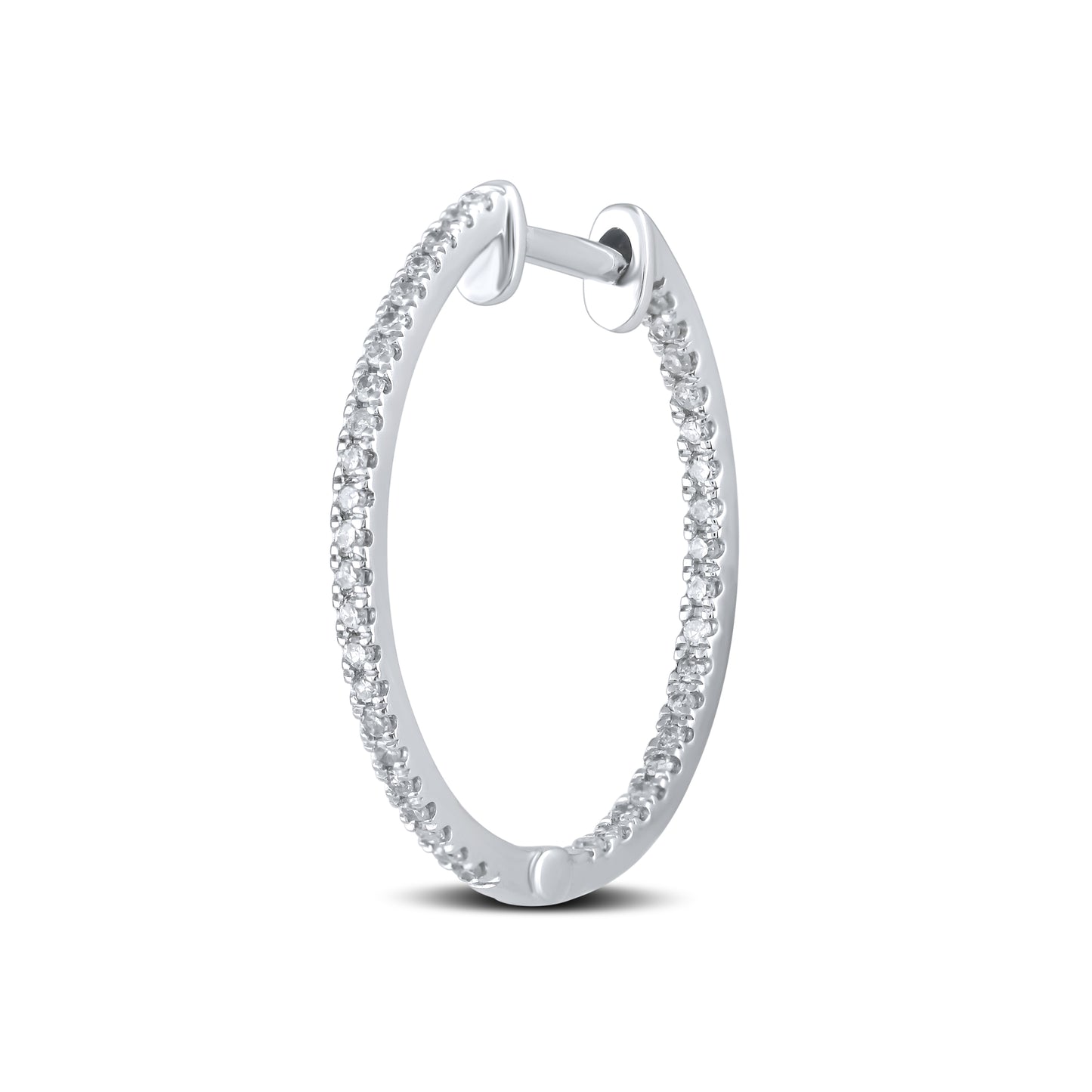 10kt White Gold 0.33 CTW Natural Diamond Hoops