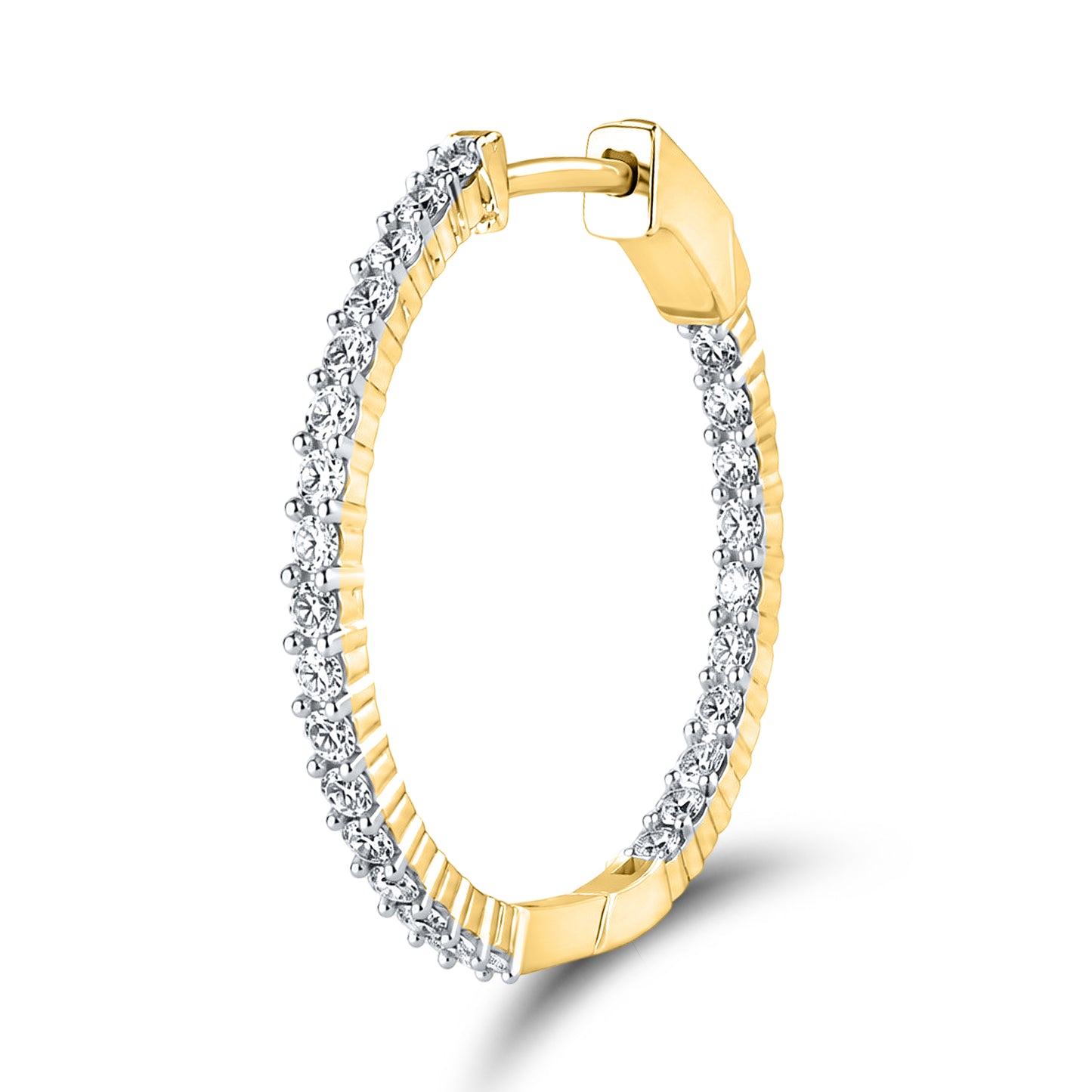 10kt Yellow Gold 1 CTW Natural Diamond Hoops