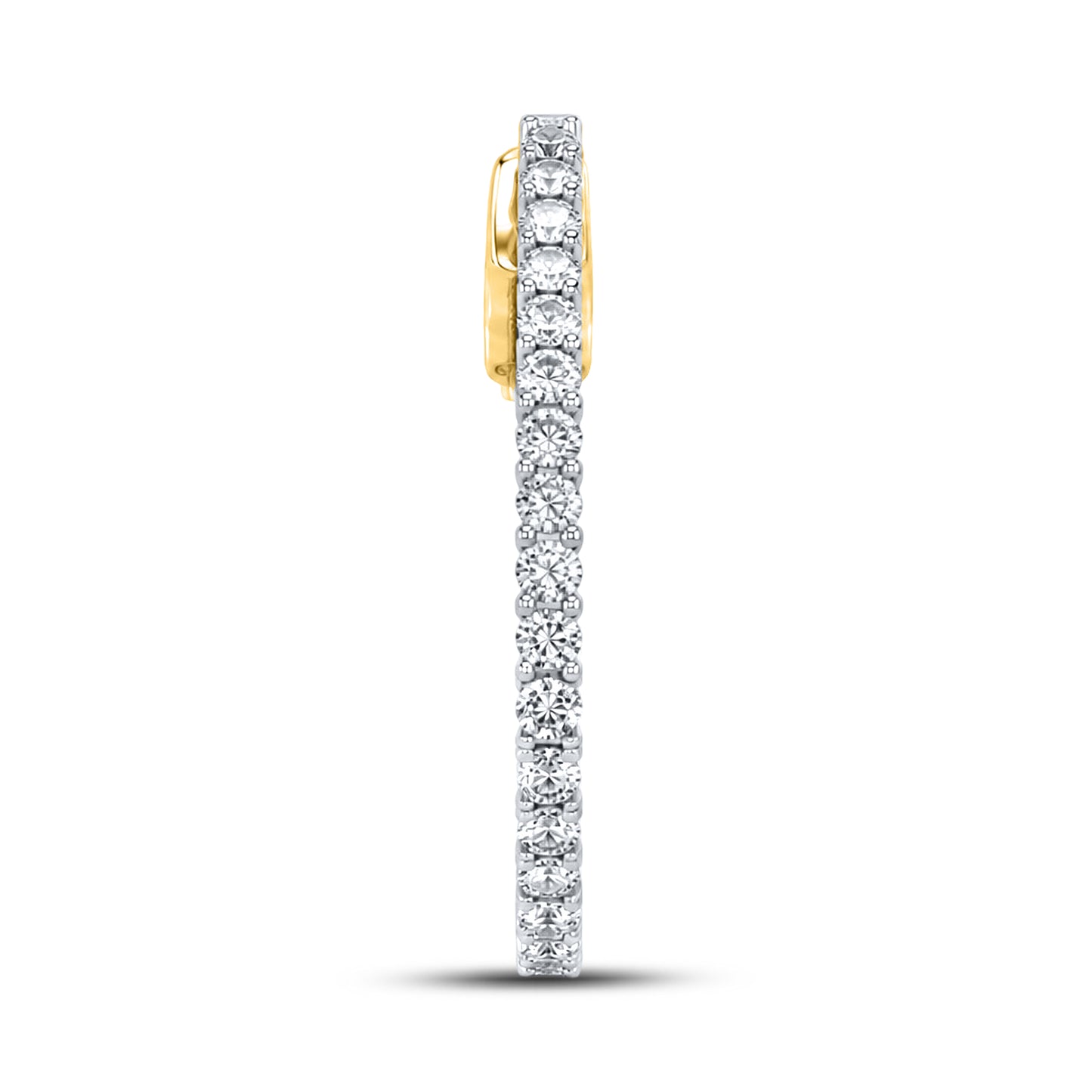 10kt Yellow Gold 1 CTW Natural Diamond Hoops