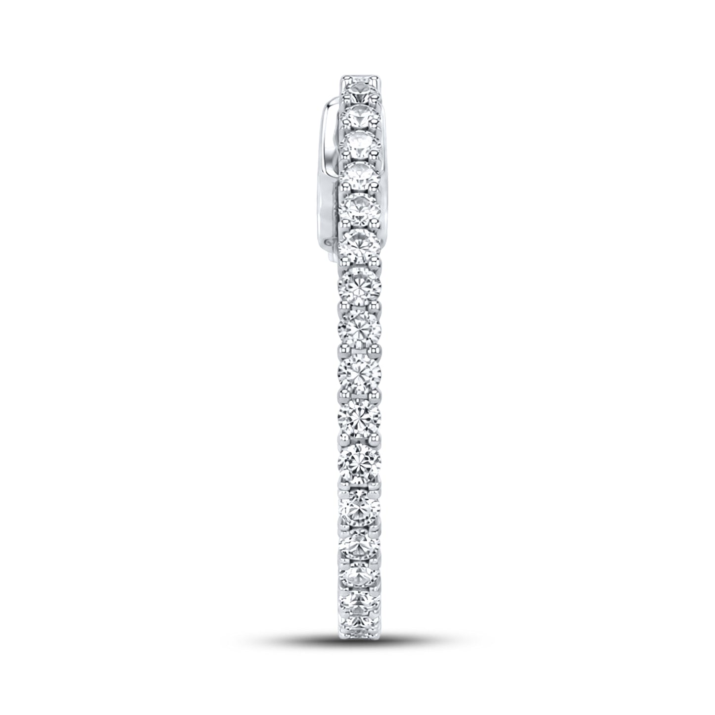10kt white gold 1 ctw Diamond Hoops